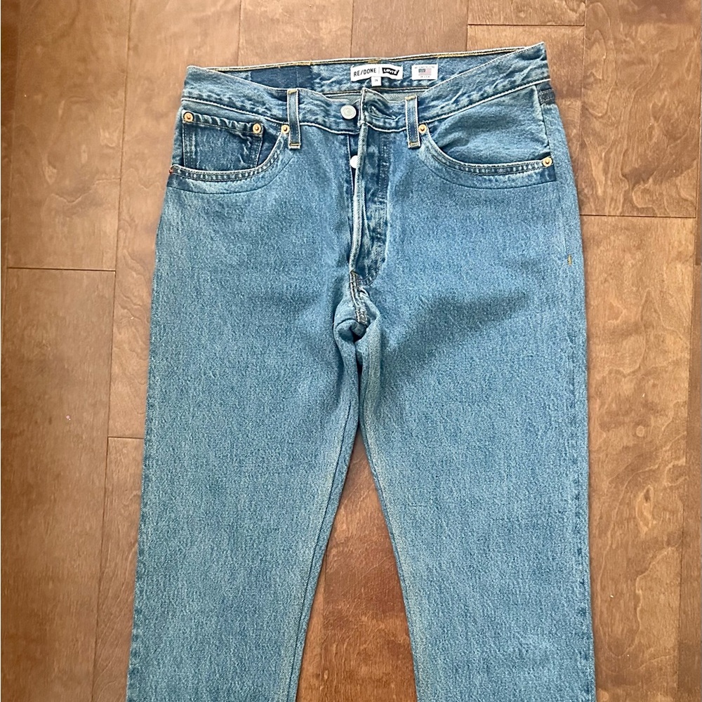 New! Re/Done Levi's Low Slung Straight Indigo blue jeans sz 26 One of a kind!